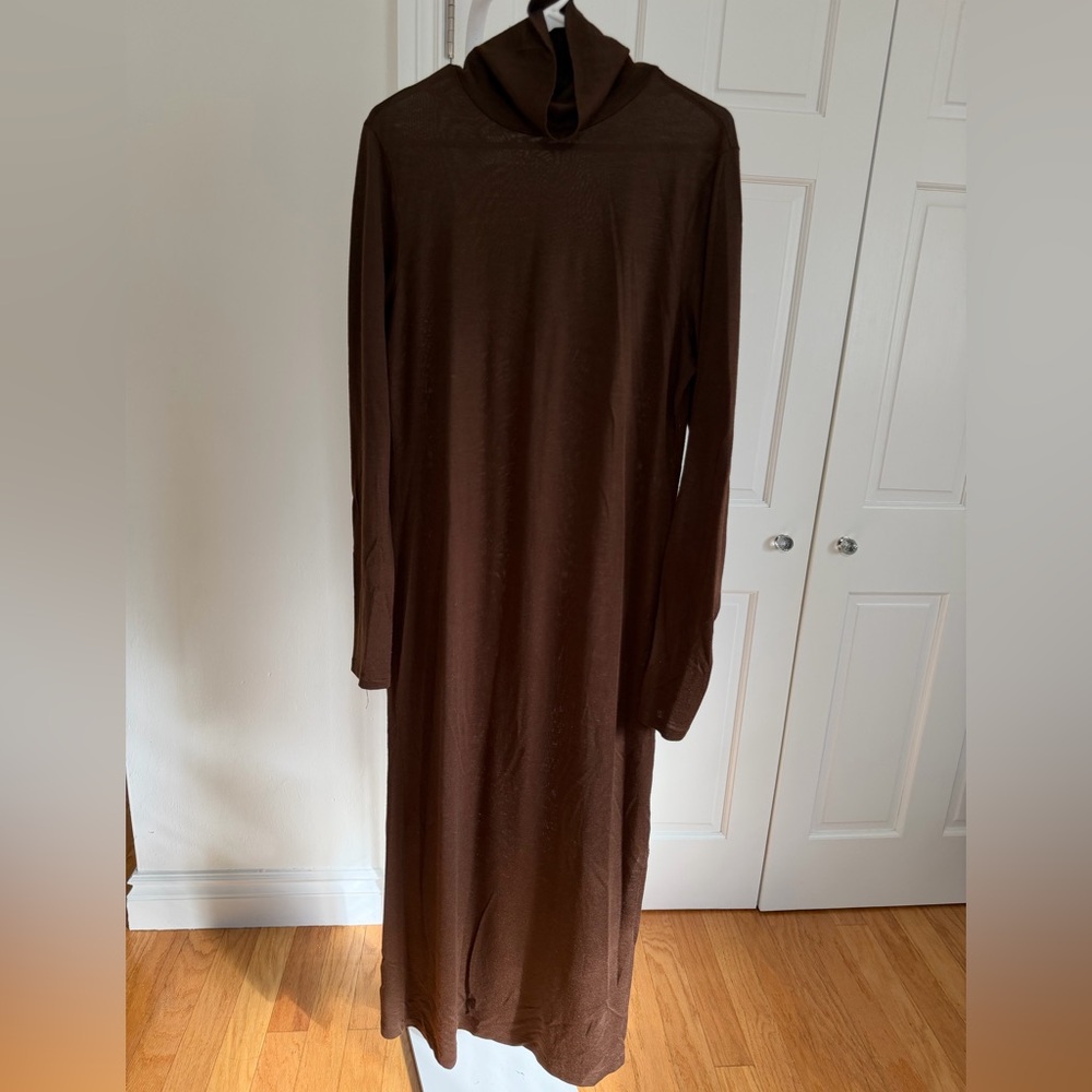 Polo by RALPH LAUREN Brown Turtleneck Wool Blend Knit Dress Size XL - Picture 8 of 9